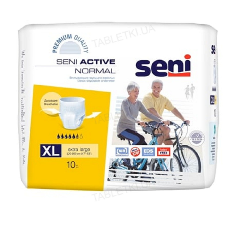 Підгузники-трусики для дорослих SENI ACTIVE NORMAL Extra Large. 10 шт